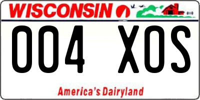 WI license plate 004XOS