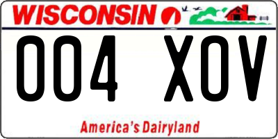 WI license plate 004XOV