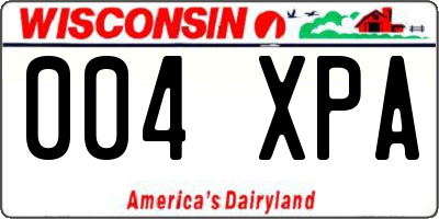 WI license plate 004XPA