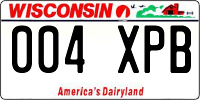 WI license plate 004XPB