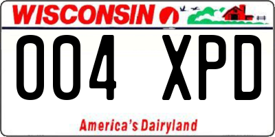 WI license plate 004XPD