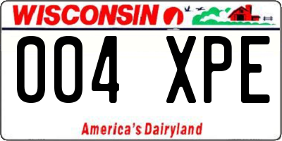 WI license plate 004XPE