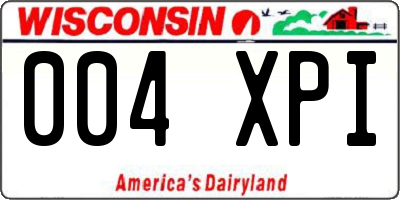 WI license plate 004XPI