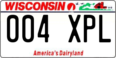 WI license plate 004XPL