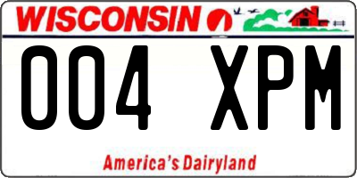 WI license plate 004XPM