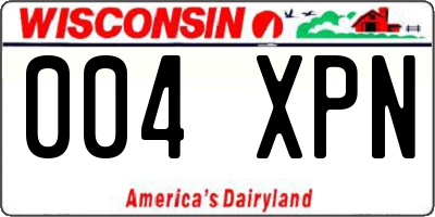 WI license plate 004XPN