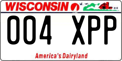 WI license plate 004XPP