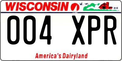 WI license plate 004XPR