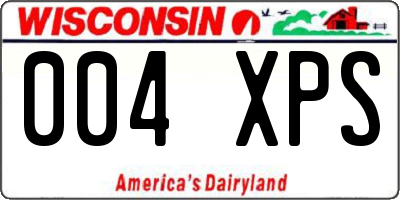 WI license plate 004XPS