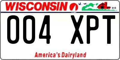 WI license plate 004XPT