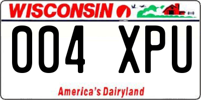 WI license plate 004XPU