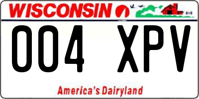 WI license plate 004XPV