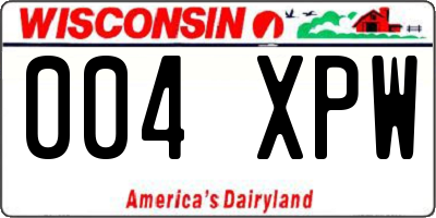 WI license plate 004XPW