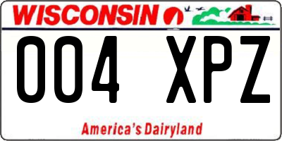 WI license plate 004XPZ