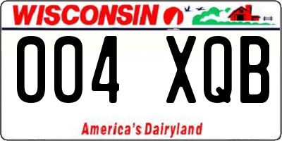 WI license plate 004XQB
