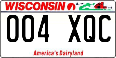 WI license plate 004XQC