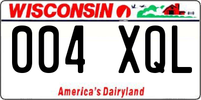WI license plate 004XQL