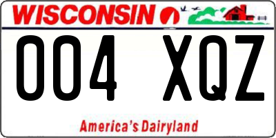 WI license plate 004XQZ