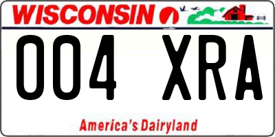 WI license plate 004XRA