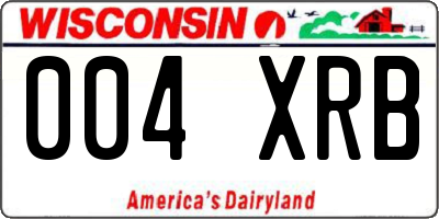 WI license plate 004XRB
