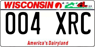WI license plate 004XRC