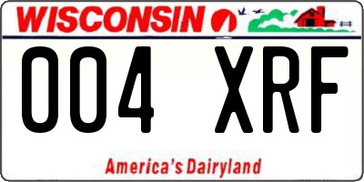 WI license plate 004XRF