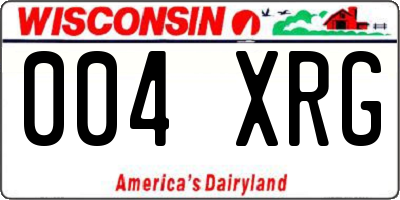 WI license plate 004XRG
