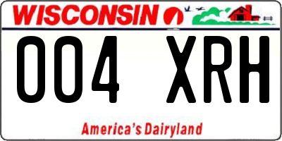 WI license plate 004XRH