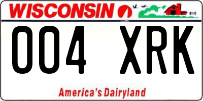 WI license plate 004XRK