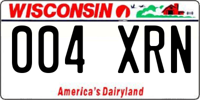 WI license plate 004XRN