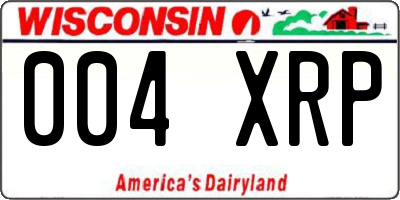 WI license plate 004XRP