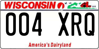WI license plate 004XRQ