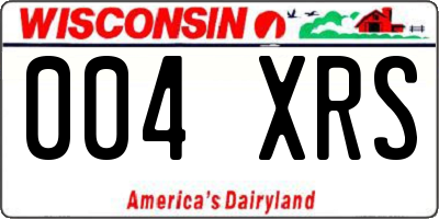 WI license plate 004XRS