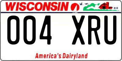 WI license plate 004XRU