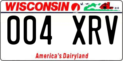WI license plate 004XRV
