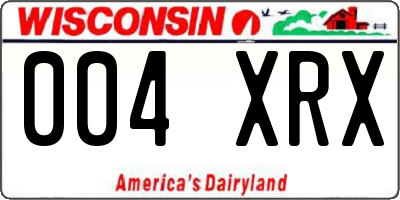 WI license plate 004XRX