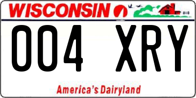 WI license plate 004XRY