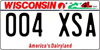 WI license plate 004XSA