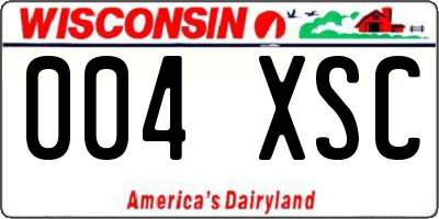 WI license plate 004XSC