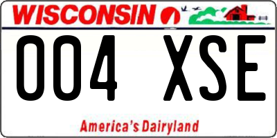 WI license plate 004XSE