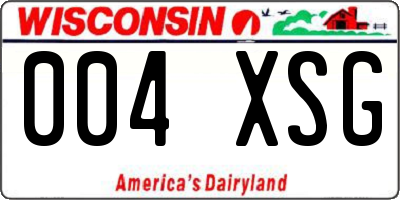 WI license plate 004XSG