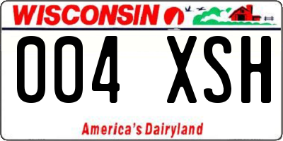 WI license plate 004XSH