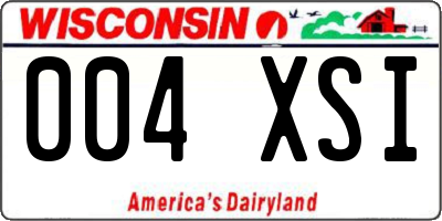 WI license plate 004XSI
