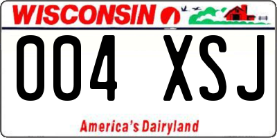 WI license plate 004XSJ