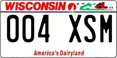 WI license plate 004XSM