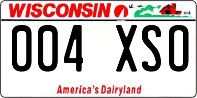 WI license plate 004XSO