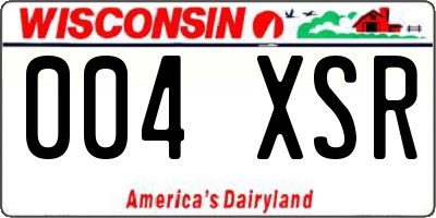 WI license plate 004XSR