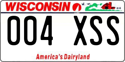 WI license plate 004XSS