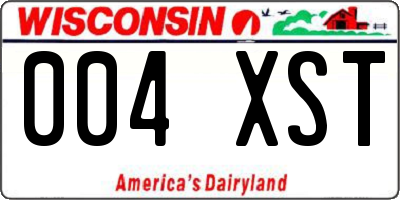 WI license plate 004XST