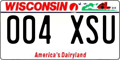 WI license plate 004XSU